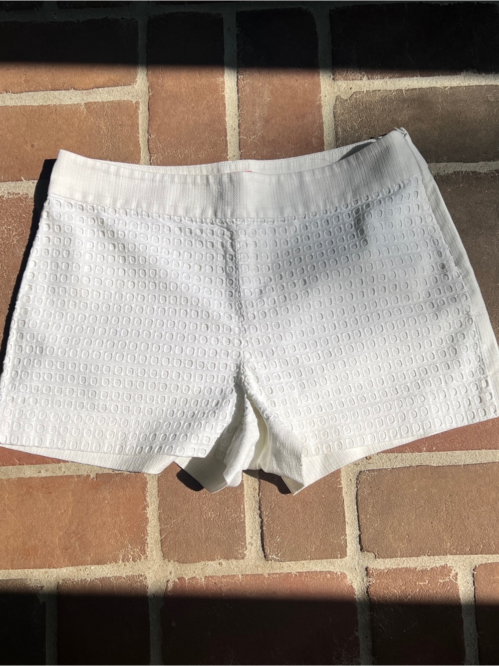 J. Crew White Textured Shorts